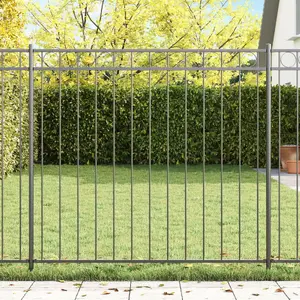 Fence panel VidaXL 1.7 x 1.5 m gray steel