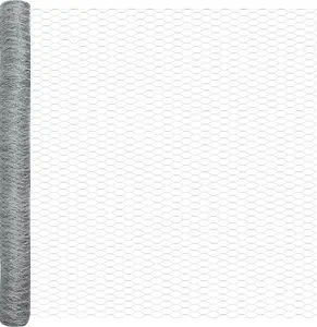 Сетчатое ограждение VidaXL шестиугольное 1,6 x 25 м из гальванизированной стали с 13 столбами 32 мм x 210 см