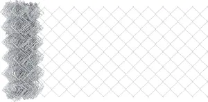 Сетчатое ограждение VidaXL с 13 фланцевыми столбами 0.6 x 25 м сталь оцинкованная