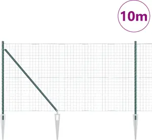 VidaXL садовый забор Euro с 7 креплениями 1 x 10 м оцинкованная сталь зелёный