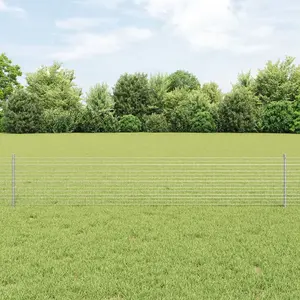 Сварная проволочная ограда VidaXL с 22 серебристыми столбами 0,4 x 50 м сталь