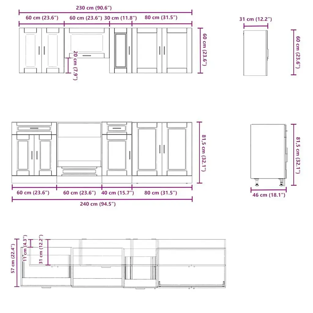 Kitchen/dining storage cabinet VidaXL 3314844 Photo 7