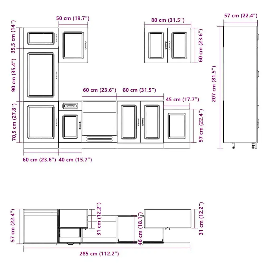 Kitchen/dining storage cabinet VidaXL 3314764 Photo 8