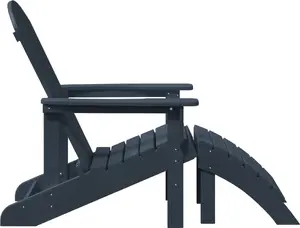 Кресло Адирондак с подставкой для ног VidaXL — синий, корпус из HDPE