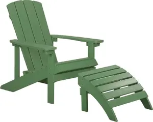Садовое кресло с подножкой Shumee ADIRONDACK — зелёное
