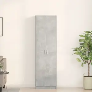 Шкаф VidaXL модель 3334011, серый «бетон» фактура, инженерная древесина, 55×25×189 см