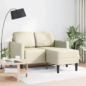 Диван 2-местный с лежанкой в форме L VidaXL, кремовый, 125 см