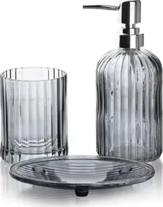 Bathlab bathroom set ARI GREY — BATHLAB, 400 ml dispenser and accessories