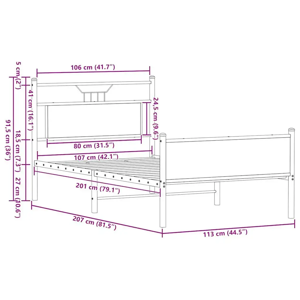 Каркас кровати VidaXL 4106976 Photo 10