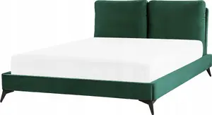 Кровать Beliani MELLE 140 x 200 см зелёный велюр