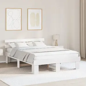 Рамa кровати VidaXL 150x200 см Белая массив сосны