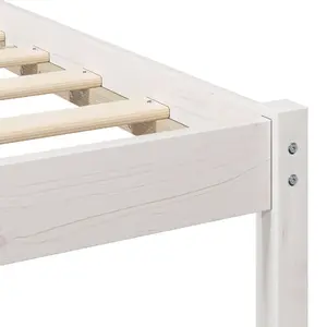 Каркас кровати с изголовьем VidaXL 160 x 200 см, белый, массив сосны