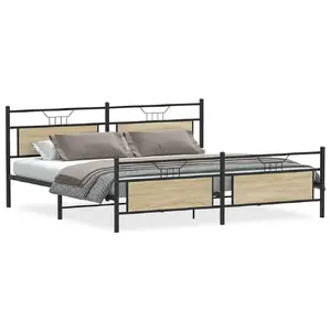 Каркас кровати VidaXL 3325101, дуб, 2070×2070 мм, высота 915 мм