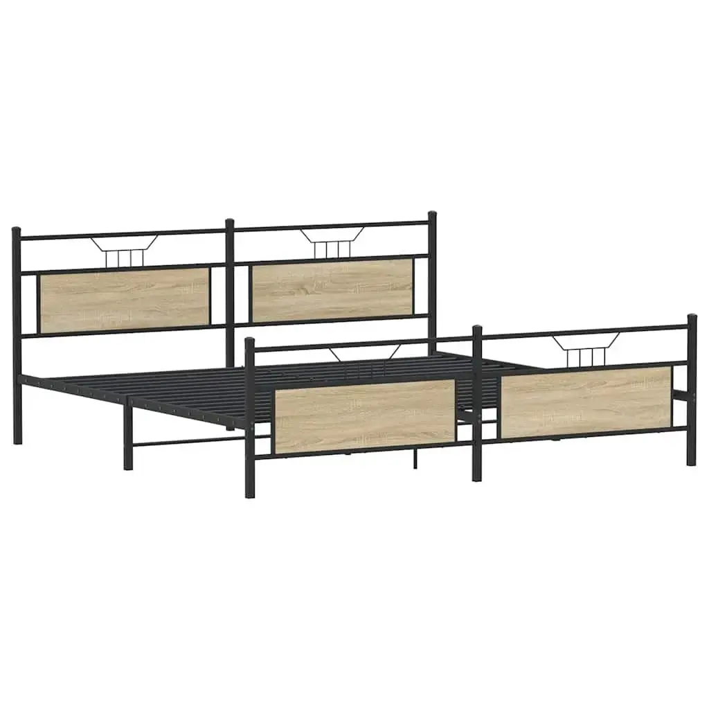 Каркас кровати VidaXL 3325101 дуб 207×207 см Photo 4