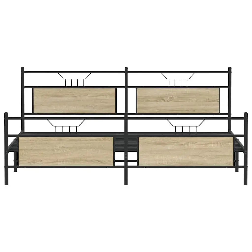 Каркас кровати VidaXL 3325101 дуб 207×207 см Photo 5