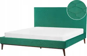 Bed Beliani BAYONNE 180 x 200 cm velvet green — 180x200 cm