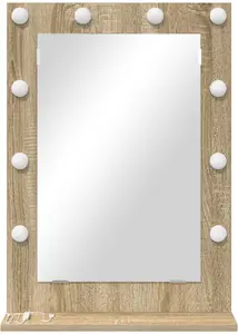 Mirror VidaXL vanity mirror Oak Sonoma MDF with glass 70 x 50 x 18 cm