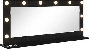 Зеркало с подсветкой LED VidaXL 100x45x18 см Черный дуб – туалетное/гардеробное