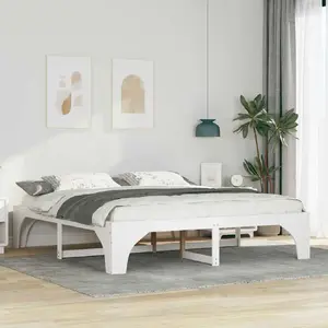 Каркас кровати VidaXL 180 x 200 см Белый массив сосны