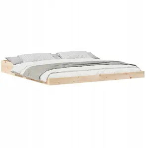 Каркас кровати VidaXL 200 x 200 см, сосновое дерево, коричневый