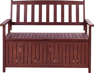 Dārza sola Beliani SOVANA 120 cm, koka sēdeklis, bordo