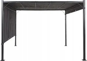 Садовый павильон Beliani PARGA 310 x 310 см, темно-серый, с LED-подсветкой