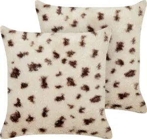 Cushion set Beliani KASRA 45 x 45 cm, light beige, 2 pieces