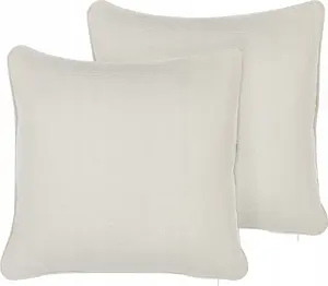 Decorative cushions Beliani HELIOTROPE 45 x 45 cm, set of 2, white