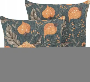 Decorative cushion pair Beliani SOTOL 45 x 45 cm floral multicolour