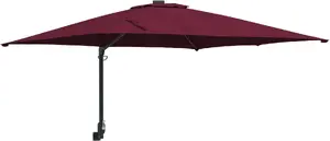 Parasol patio VidaXL large folding, red Bordeaux polyester