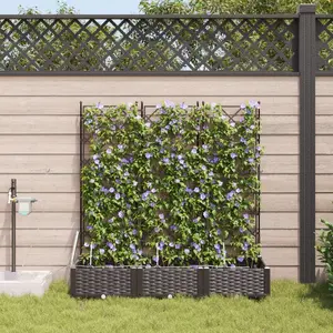 Flower pots VidaXL set of 3 with self-watering system, brown