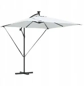 Sānu parasols VidaXL 249×249×250 cm Smilšu — Atlocāms terases saulessargs