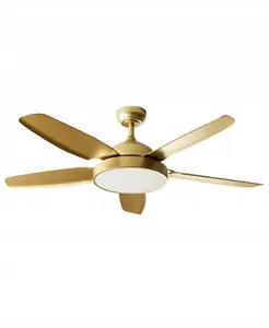 Ceiling fan with light Beliani GOSHAABA with remote, brass finish