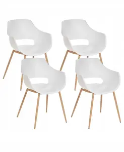 Dining chair set Beliani MILLERS 4-piece, white