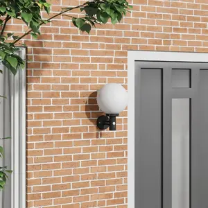 Outdoor wall lamp VidaXL 4005949 with motion sensor, black stainless steel, IP44