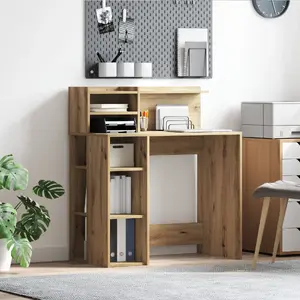 Galds VidaXL Dąb 90 cm x 48 cm — kompakts darba galds 90×48 cm