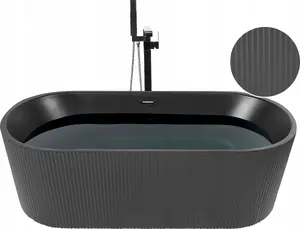 Freestanding bathtub Beliani GOCTA 169 x 80 cm, black