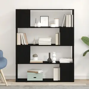 Plaukts no koksnes izcelsmes materiāla VidaXL 100x24x124 cm Melns ozols — VidaXL