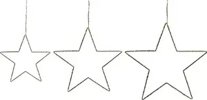 Hanging LED Star Decoration Set, Beliani KUNNARI, 3 pieces, silver