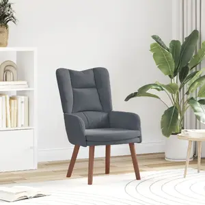 VidaXL Atlas pelēks velūra atpūtas krēsls