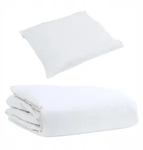 Duvet and Pillow Set VidaXL 2 pcs White 135 x 220 cm Down