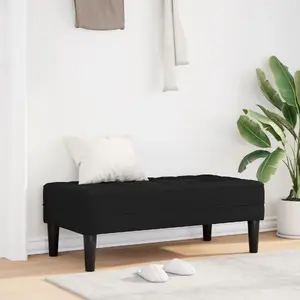 Скамья VidaXL модель 42001937, черная тканевая обивка, 113 x 57 x 39 см