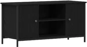 ТВ тумба VidaXL 100x40x50 см черный дуб дерево и сталь