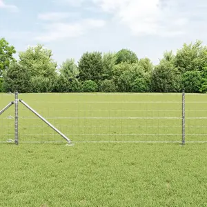 Cinkota tērauda Z-siena 0,6 x 10 m ar 7 mietiem VidaXL