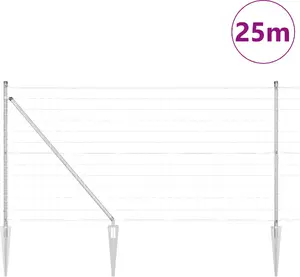 VidaXL садовый забор Euro с 13 стойками 1,2 x 25 м оцинкованная сталь