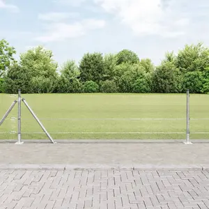 Fence panels with posts VidaXL galvanized steel 25 x 0.5 m