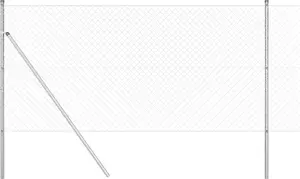 Забор из сетки-рабицы VidaXL 1 x 10 м с 7 столбами, оцинкованная сталь