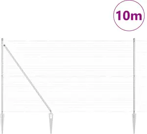 Забор VidaXL Euro Fence с 7 столбами, 1,6 x 10 м, оцинкованная сталь