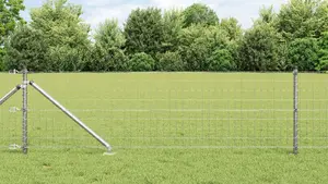 Žogs ar stabiem VidaXL 0,6 x 25 m Sudraba Tērauds