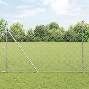 Забор из сетки VidaXL 10 x 1,6 м, оцинкованная сталь, серебристый